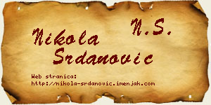 Nikola Srdanović vizit kartica